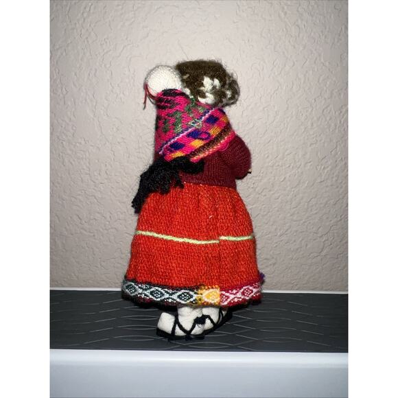 Lot Of 3 Vintage Peruvian Handmade Cloth Stuffed Dolls 7” - Picture 10 of 10